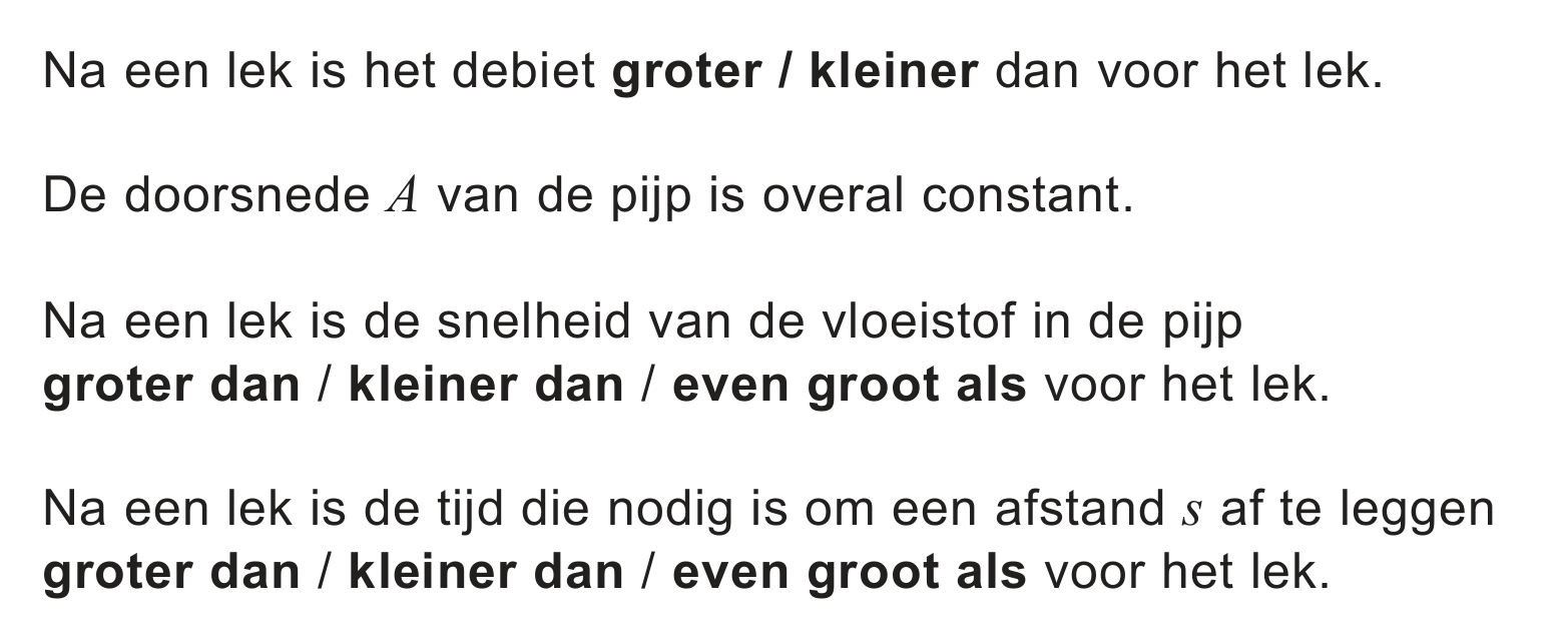 Uitwerkbijlage bij vraag 13 van opgave Lekdetectie