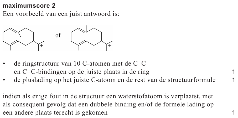 Antwoordmodel vraag 14 Geosmine, figuur 1